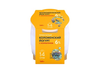 Йогурт Термостат. натур. с коллагеном 6% Коломенский 140г ст/б