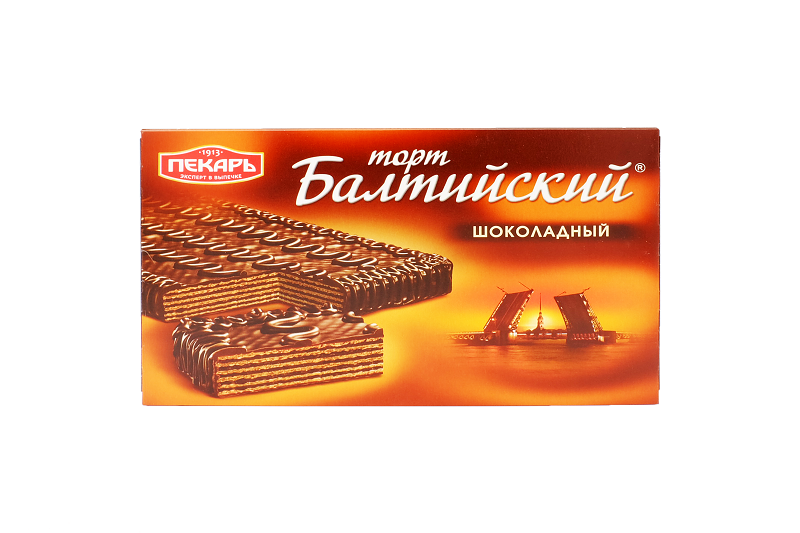 Торт Балтийский шоколадный 320г Пекарь