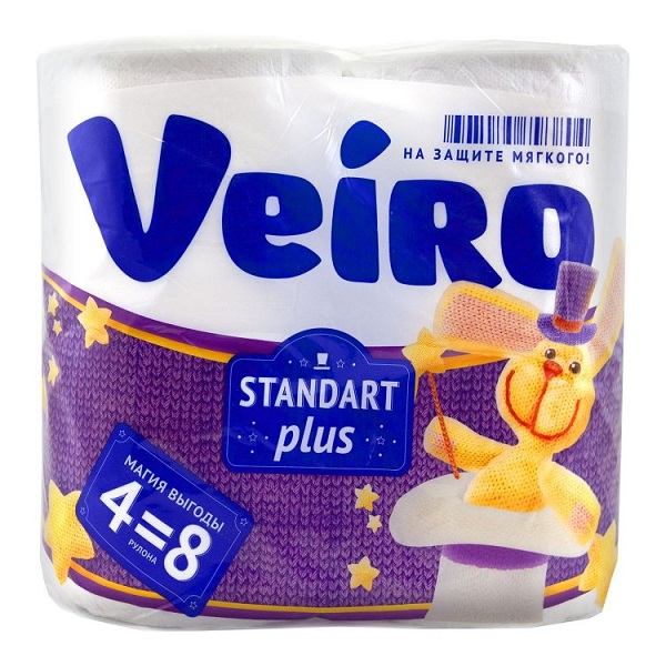 Бумага туалетная Linia Veiro Standart Plus 2-сл 4шт