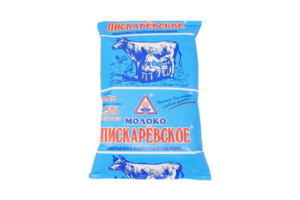 Молоко Пискаревское 2,5% 0,9л