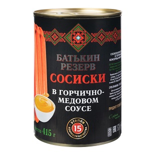 Сосиски в горчично-медовом соусе  410г ж/б Батькин резерв
