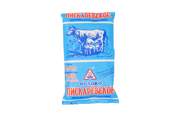 Молоко 2,5% 0.5л тфа Пискарёвский м/з БЗМЖ